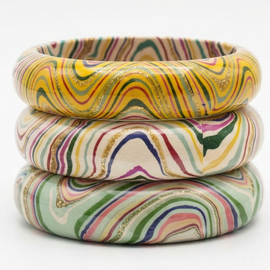 Rumi (Stack Of 3 Lac Bangles)