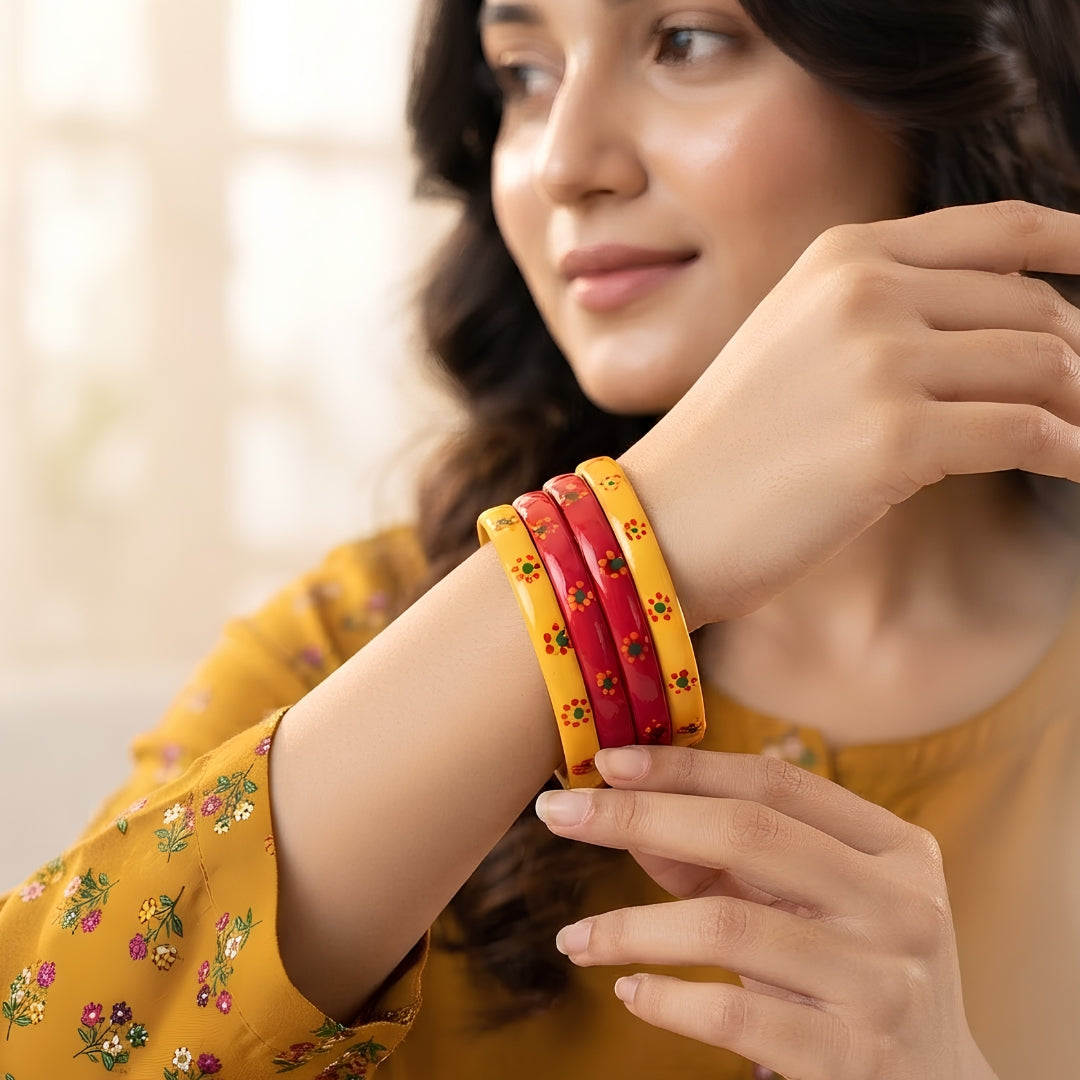 Shashi (Stack of 4 Lac Bangles)