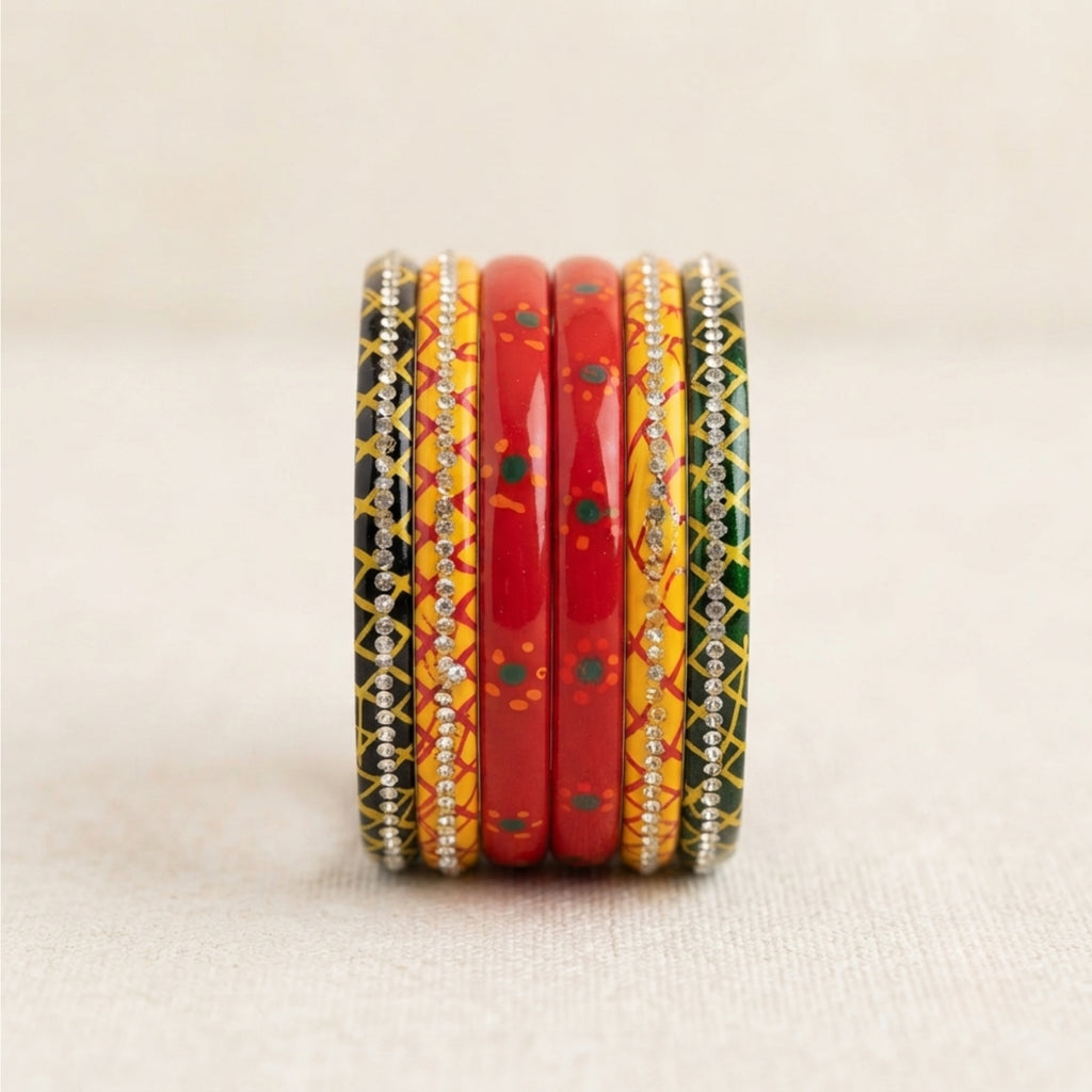 Kashi Bai (Stack Of 6 Lac Bangles)