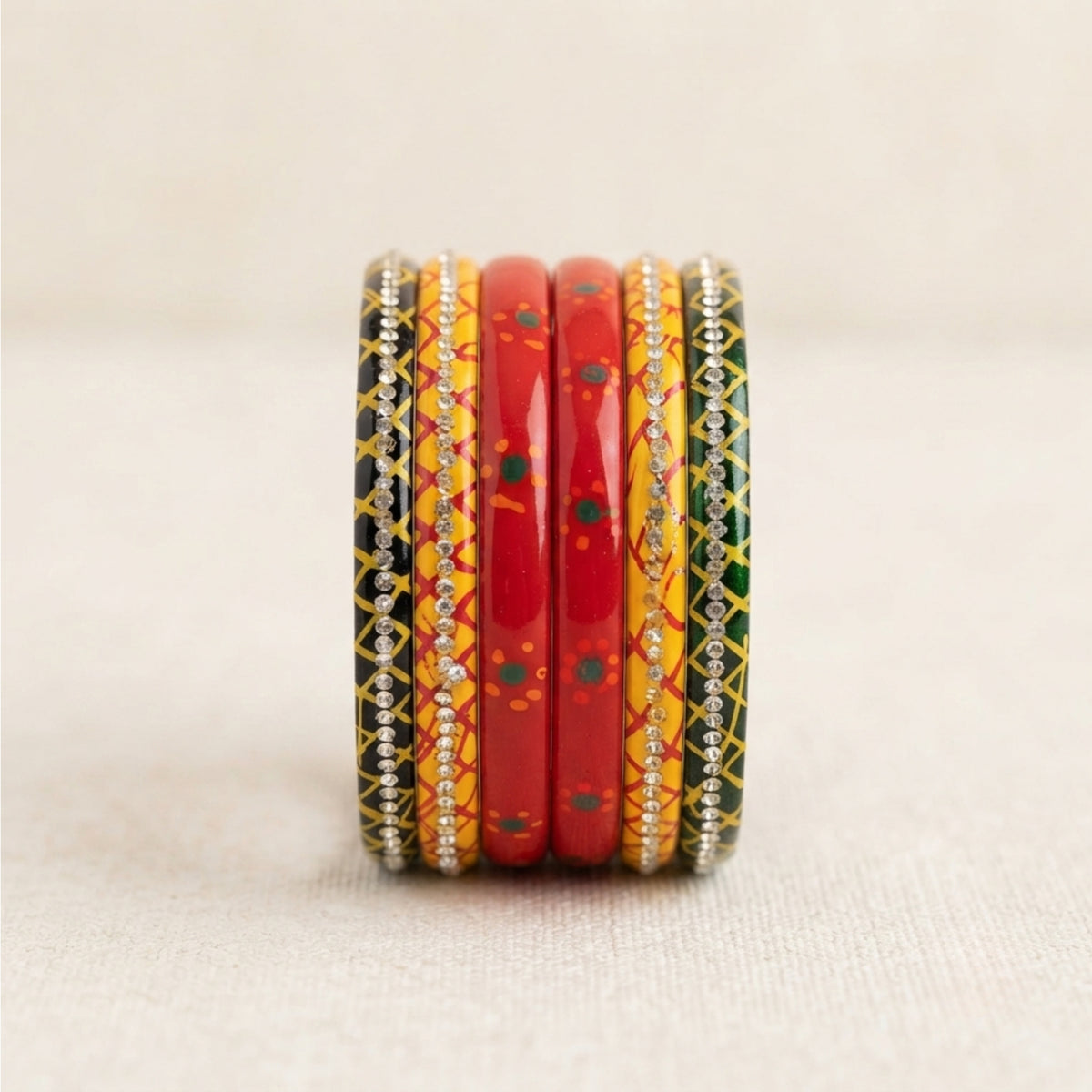 Kashi Bai (Stack Of 6 Lac Bangles)