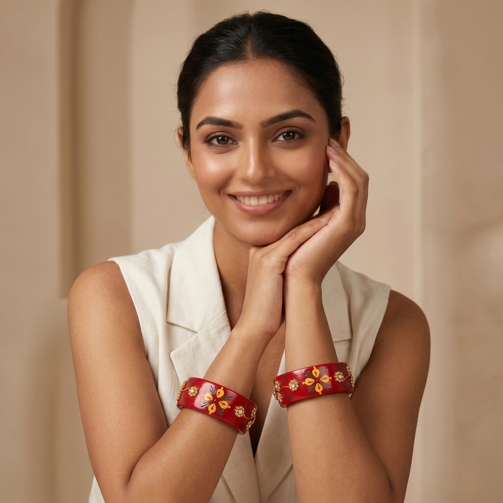 Paro (Set of 2 Lac Bangles Handpainted Edition)