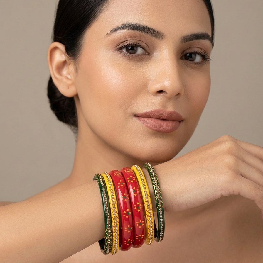 Kashi Bai (Stack Of 6 Lac Bangles)