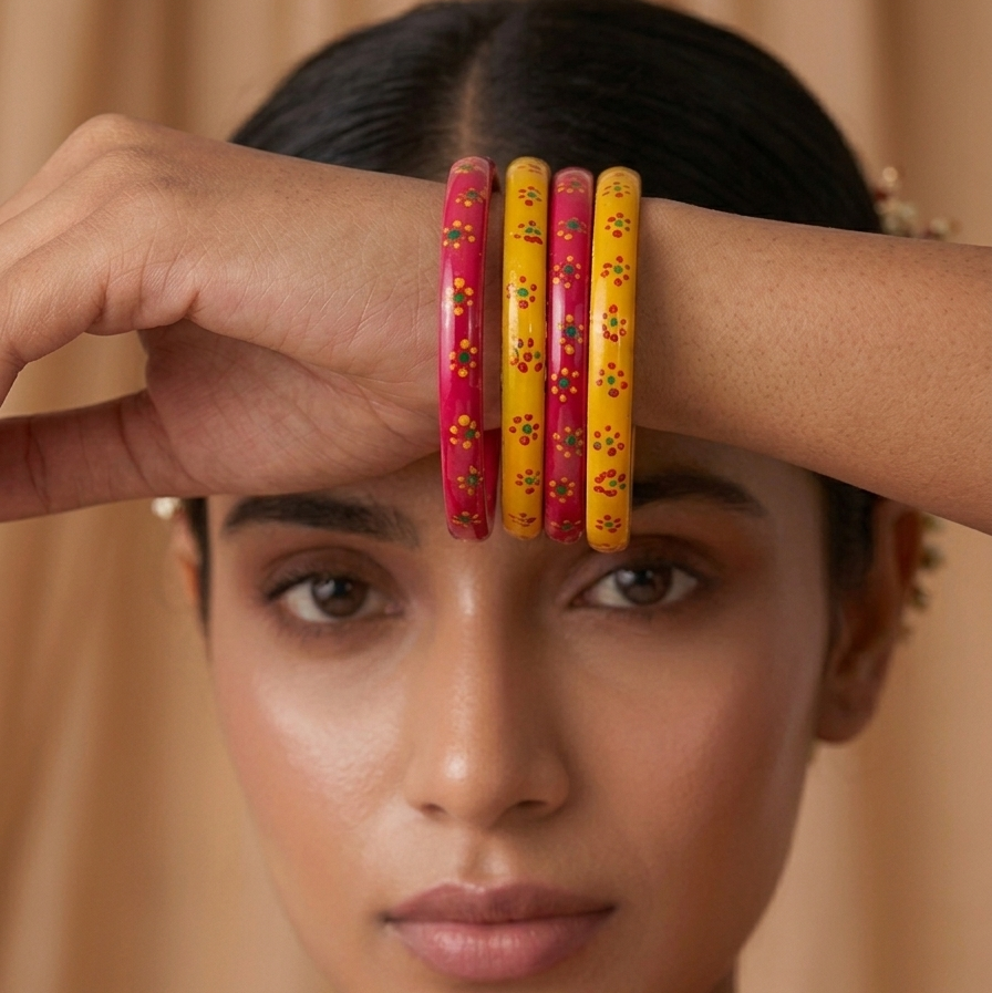 Shashi (Stack of 4 Lac Bangles)