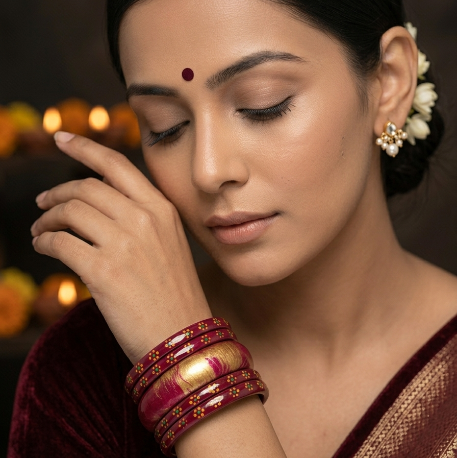 Nisha (Stack Of 5 Lac Bangles)