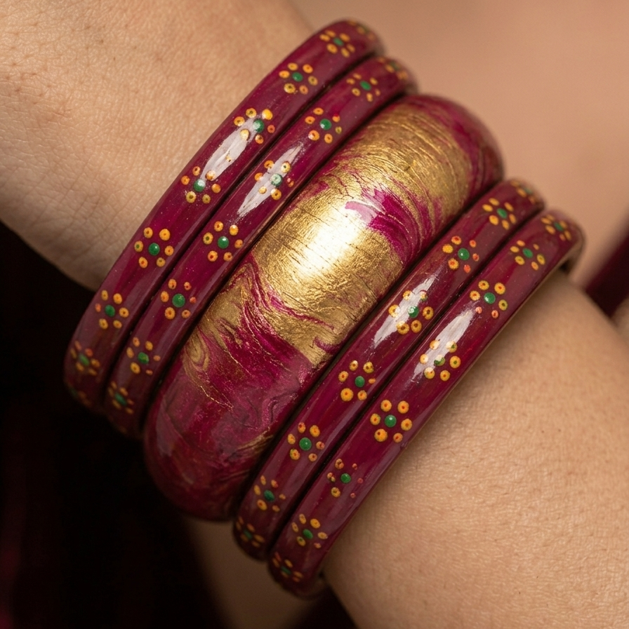 Nisha (Stack Of 5 Lac Bangles)