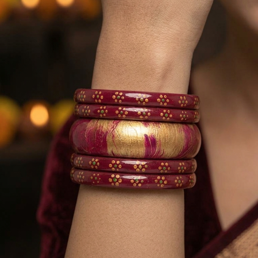 Nisha (Stack Of 5 Lac Bangles)